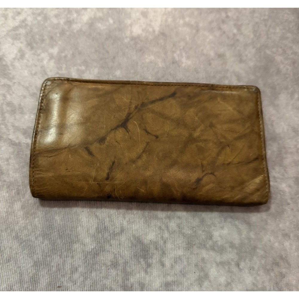 Sandlewood Cowhide 1970s Leather Men's Brown Solid Bifold Wallet w/ Logo